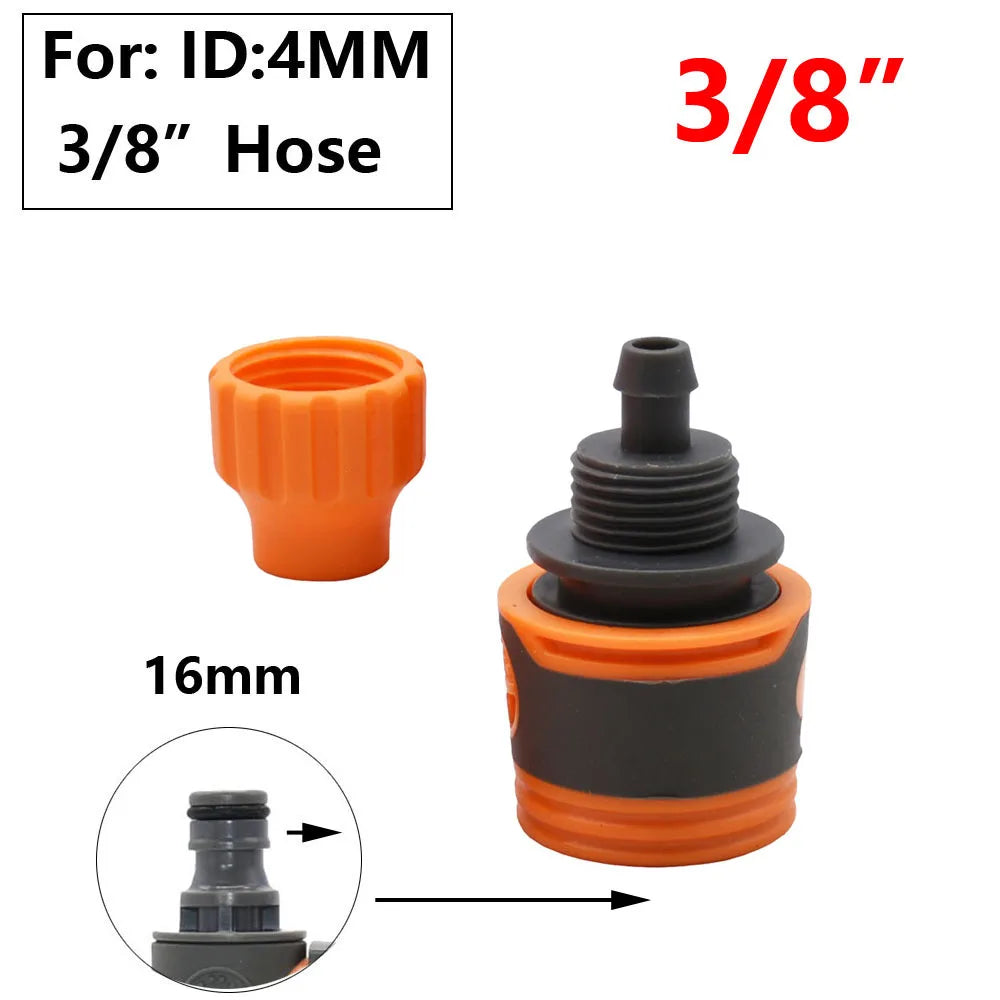 Conector rápido para manguera de jardín, acoplador de tubería de 1/2, 3/4 y 1 pulgada, conector de agua de parada, junta de reparación de 16/20/32 mm, accesorio para sistema de riego