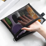 Women Mesh Cosmetic Bag Travel Storage Makeup Bag Organizer Female Make Up Pouch Zipper Clear Small Large Toiletry Beauty Case