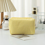 Stripe Seersucker Cosmetic Bag Fashion Women Cosmetic Bag Zipper Storage Makeup Case Traveling Pouch Organizer for Lady