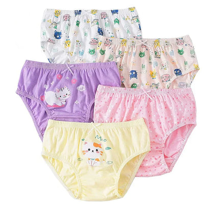 5Pcs/Lot Child Girls Underwear Melody Cartoon Cute Panties For Girl Cotton Toddlers Kids Triangle Panty Breathable Girls Briefs