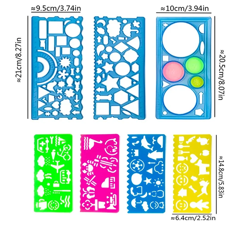 Animal Geometry Art Multifunctional Hollow Rulers Drafting Tools School Painting Supplies Office Kid Art Drawing Stationery Rule