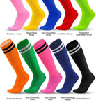 Loogdeel 1 Pair Soccer Socks Stripe Knee High Softball Baseball Team Sports Socks Breathable Football Socks for Kids Adults