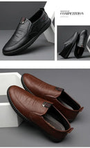 Men Leather Shoes Breathable Business Summer Slip on Loafers Man Casual Black Flats Driving Walking Shoes Moccasins