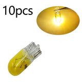 10pcs Car T10 12V 194 168 W5W 3W/5W Wedge Warm White Bule Red Yellow Green Amber Halogen Bulb Replacement Dashboard Bulb Light
