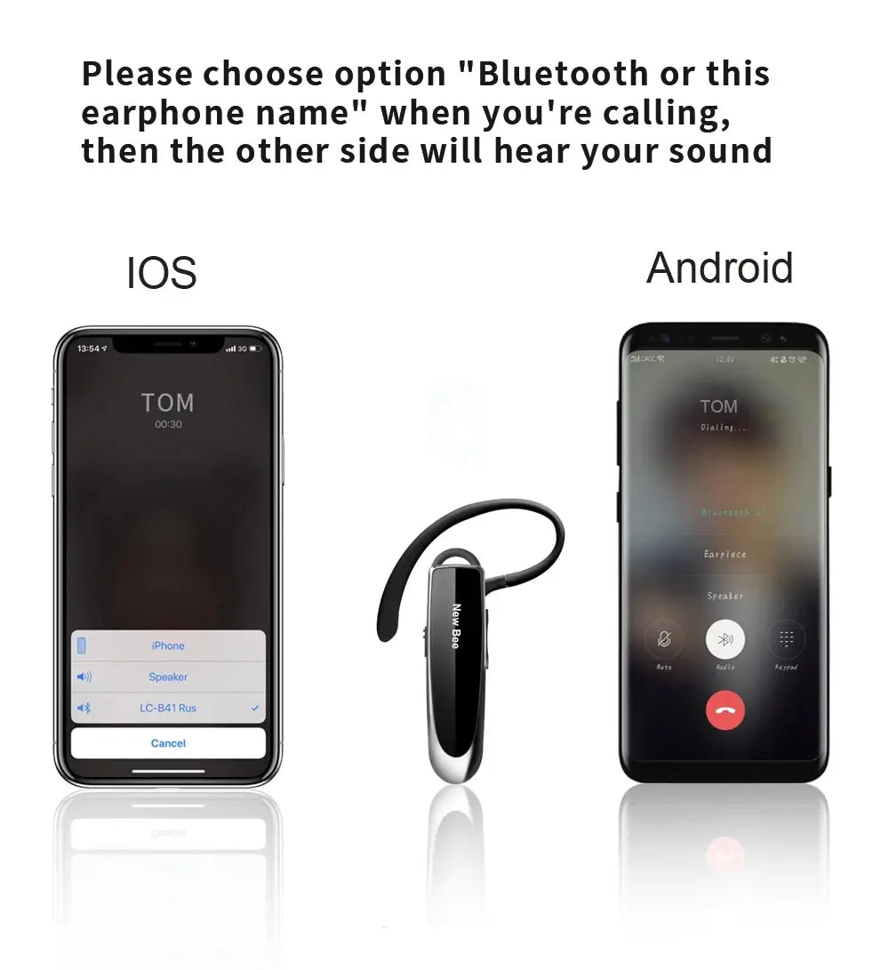 New Bee B41 Wireless Bluetooth 5.0 Earphones Hands-Free Mini Headset 22H Music Playtime Earpieces With CVC 6.0 Mic For iPhones