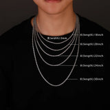 2-6MM Stainless Steel Necklace For Women Men Never Fade Waterproof Twisted Rope Chain Fashion Jewelry 16-30 inches