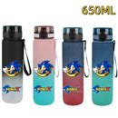 650ML Sonic Hedgehog Sport Water Bottle Large Capacity Cartoon Portable Plastic Water Bottle Drinking Cup Student Birthday Gifts