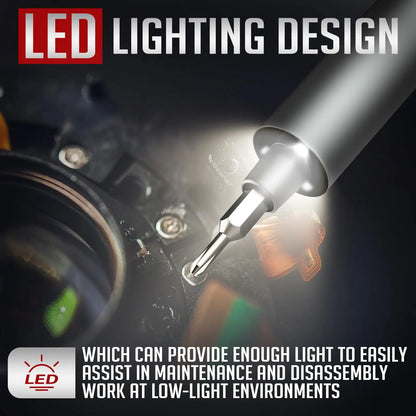 Juego de destornilladores eléctricos de precisión 75 en 1 con 71 puntas magnéticas Phillips/Torx y 3 luces LED, herramienta multifuncional de reparación eléctrica.