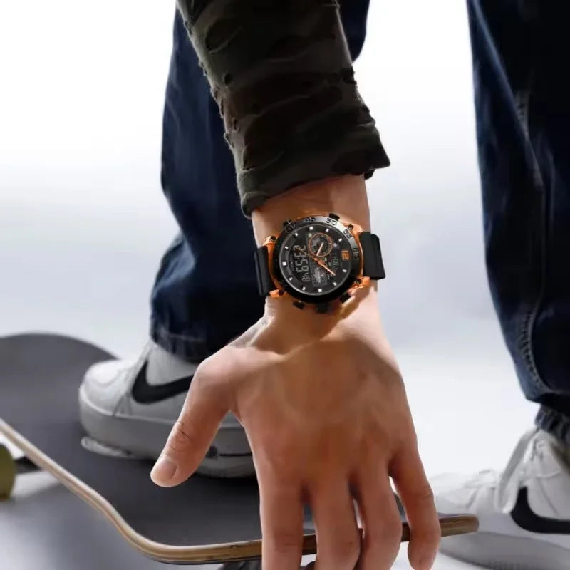 NAVIFORCE 6104 Fashion Sports Electronic Quartz Watch Men Calendar Luminous Outdoor Casual Digital Watches for Man reloj hombre