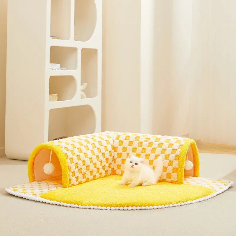 Cama tipo túnel para gatos, cesta para perros y gatitos, casa bonita, alfombra para el hogar, productos para perreras para mascotas, puede jugar 