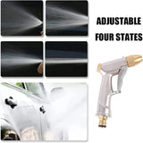 Spray Gun High Pressure with Full Brass Nozzle Handheld Water Nozzle Pistol Grip Sprayer for Watering Garden/Sidewalk/Car Wash