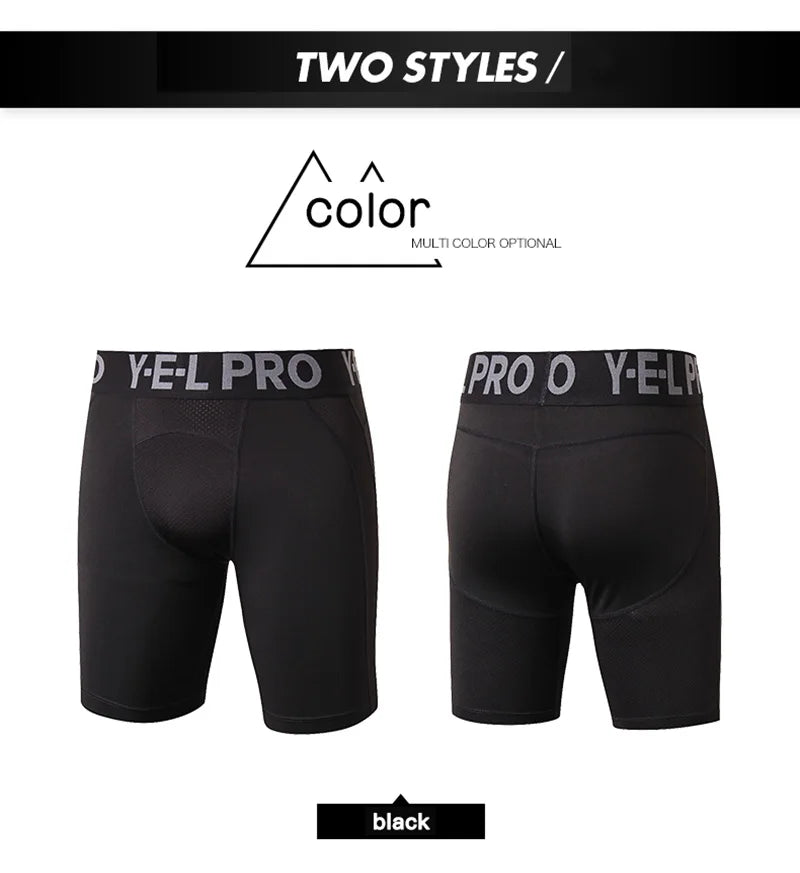 Men's Sports Fitness Shorts Gym Training Quick-Drying Compression Leggings Cycling Shorts Basketball Running Short Workout Tight