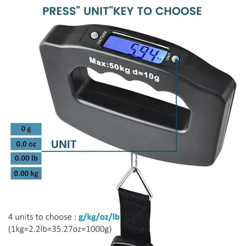 Digital Luggage Scale Electronic Portable Suitcase Travel Weighs With Backlight Electronic Travel Hanging Scales