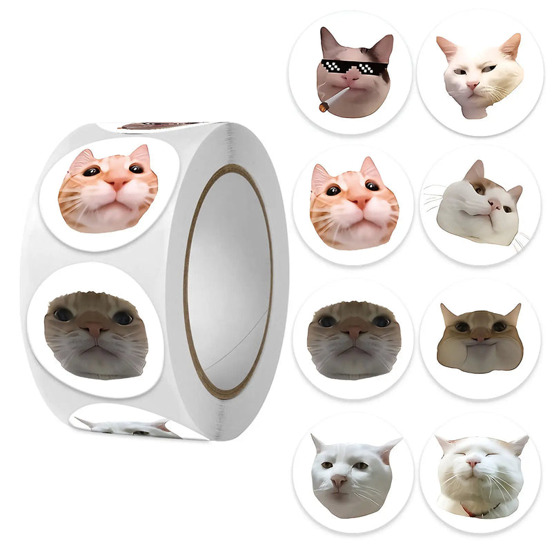 100pcs/500pcs Cartoon Meme Cat Stickers For School Reward Stickers Classroom Decor Encouragement Sticker For Student Teacher