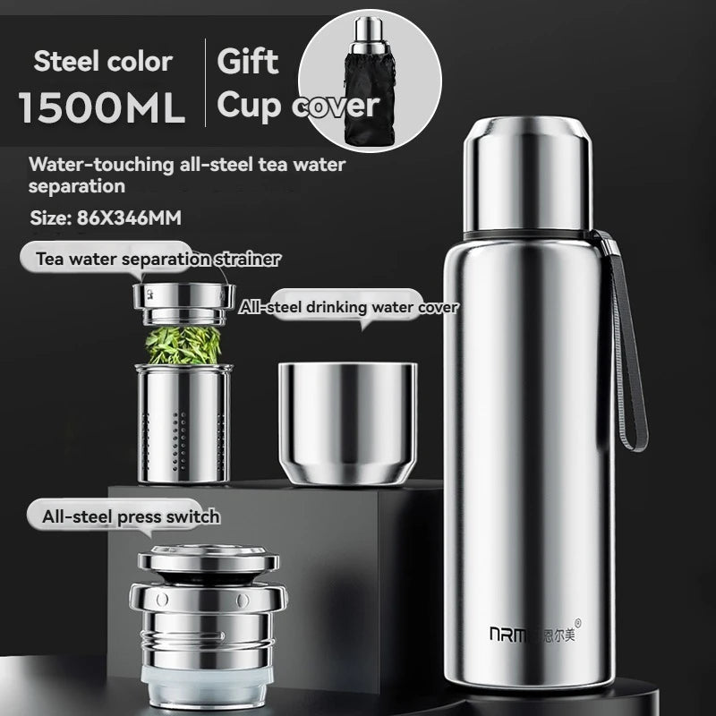 1.5L Thermos Bottle Insulated Water Bottle Hot water bottles stainless steel tea coffee cup Vacuum Flask mug thermal containers