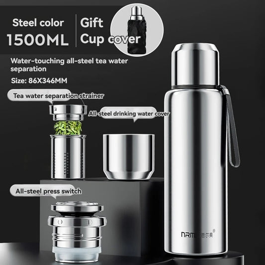 1.5L Thermos Bottle Insulated Water Bottle Hot water bottles stainless steel tea coffee cup Vacuum Flask mug thermal containers