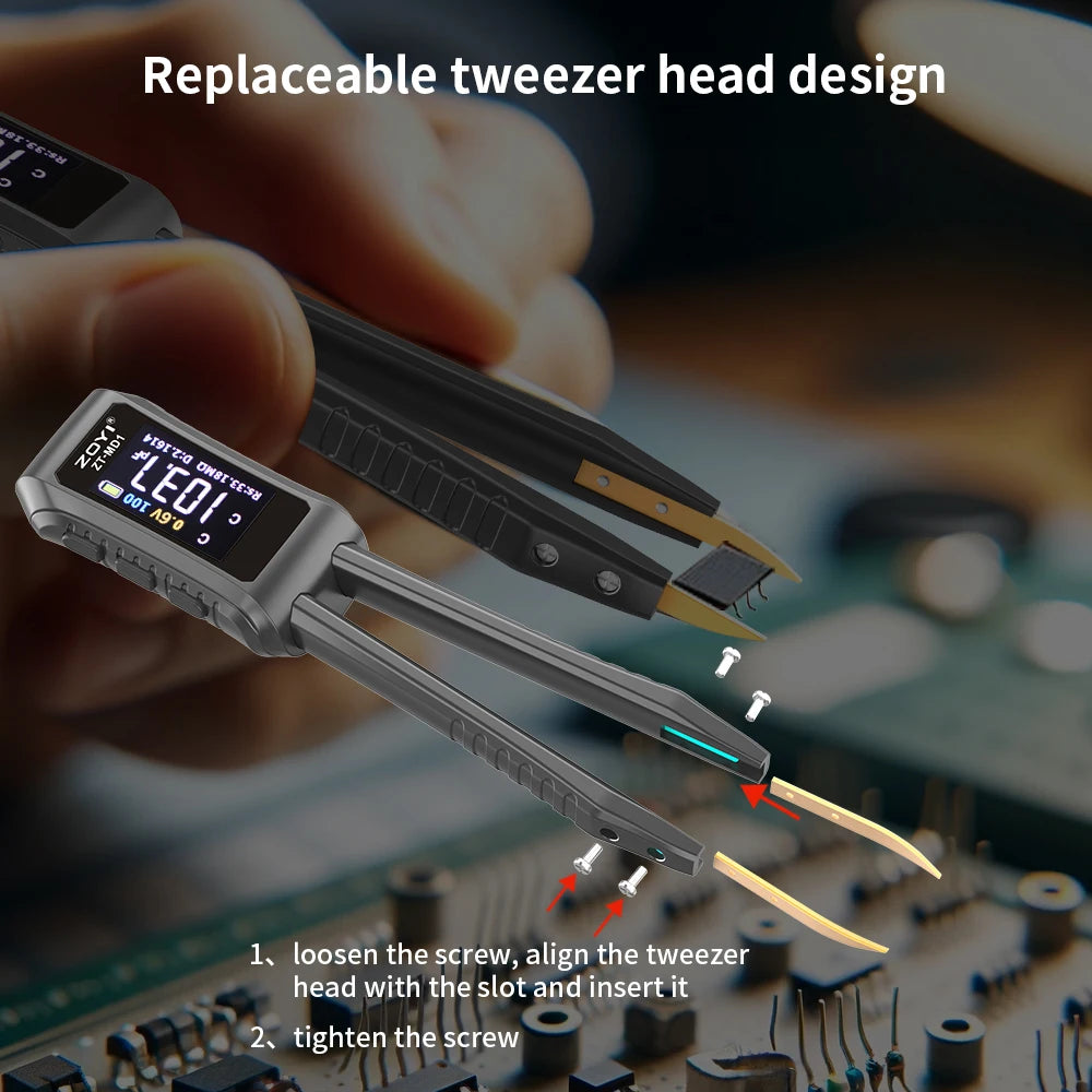 Mini pinza inteligente ZOYI MD1, comprobador LCR SMD ESR, resistencia, capacitancia, inductancia, continuidad, diodo, herramientas de medición