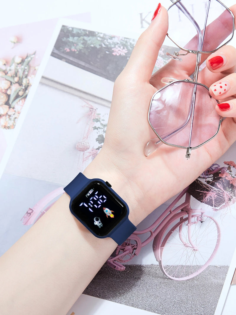 New Student Smart Watch Men's and Women's Astronaut Rocket Touch Screen Sports Electronic Watch Children's Festival Gift