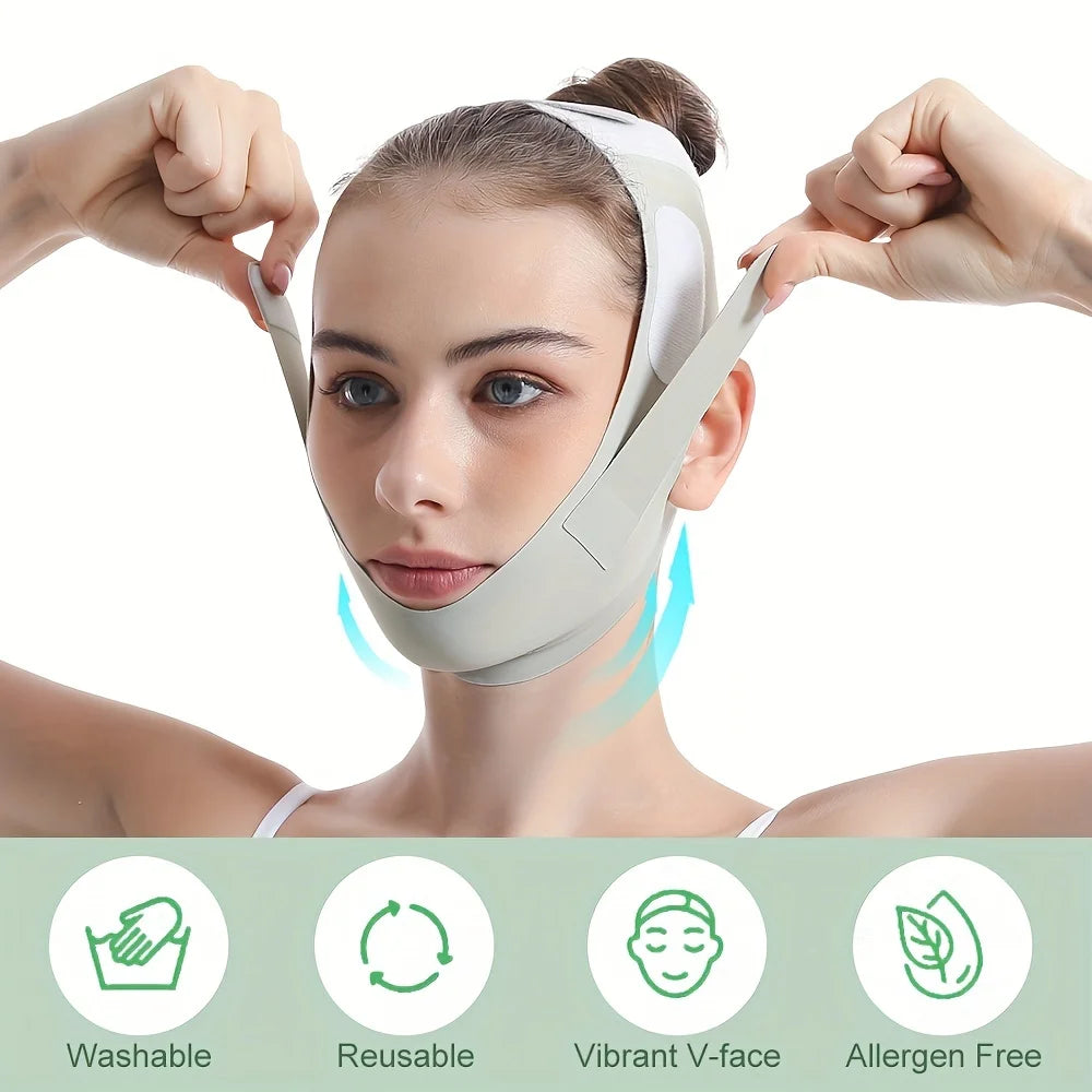 Vendaje adelgazante facial reutilizable para mujer, moldeador de cara con línea en V, cinturón para levantar mejillas y barbilla, correa de masaje Facial, herramientas de belleza para el cuidado de la piel Facial