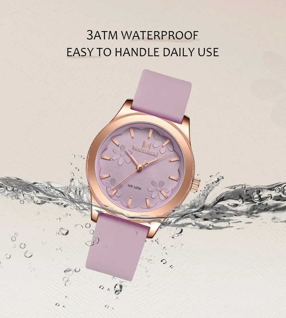 NAVIFORCE NF5051 Women Watch Silicone Quartz Wrist watches for Women Sport Clock Girls Gift Ladies Watches