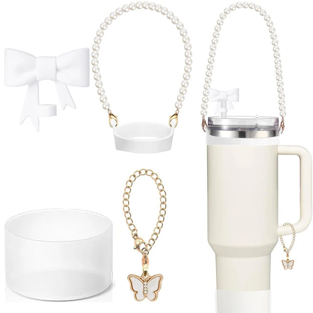 Stanley Cup Handle Cup Straw Bow Lid Water Bottle Boot Charm Chain Accessories 3pcs 10mm 1pc 