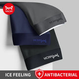 MiiOW 3Pcs Lot Men Boxer Shorts Graphene Antibacterial Ice Silk Underwear Men's Boxer Shorts Seamless Breathable Male Panties L-5XL
