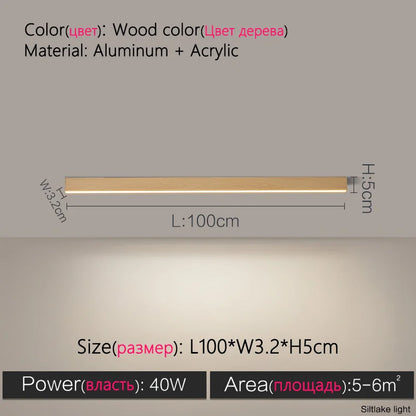Modern Long Strip Ceiling Light Surface Mounted Minimalist Aisle Lamp Living Room Bedroom Kitchen Home Office LED Lighting