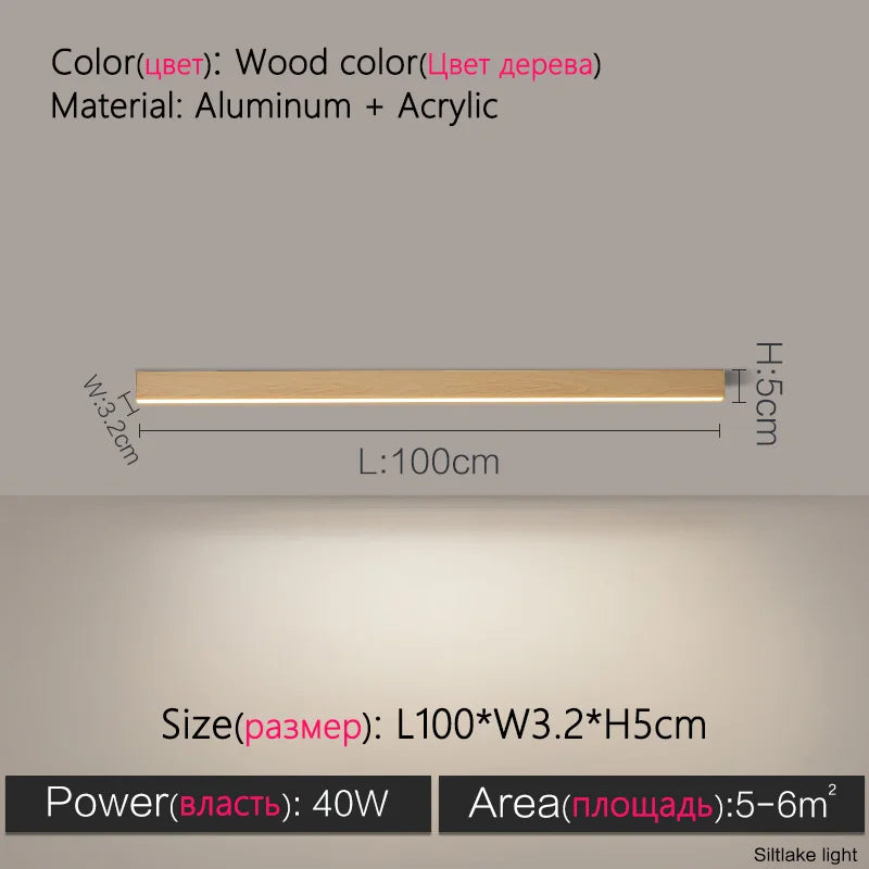 Modern Long Strip Ceiling Light Surface Mounted Minimalist Aisle Lamp Living Room Bedroom Kitchen Home Office LED Lighting