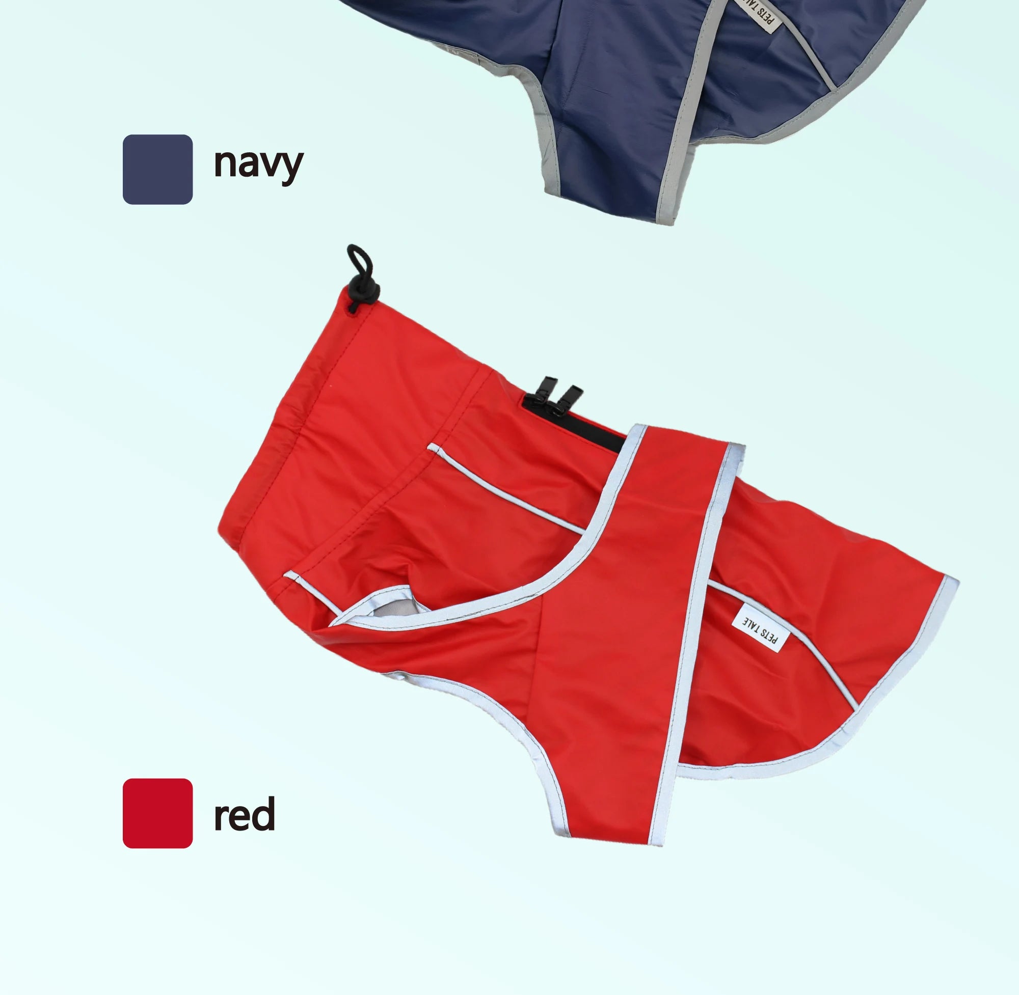 Waterproof Dog Raincoat with Reflective Strips and Adjustable Hood - Red, Yellow, Navy Blue