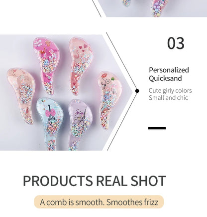 Children's Hair Smoothing Comb Anti-static Massage Hair Brush Tangle Detangle Shower Massage Hairbrush Comb Salon Hair Styl Tool