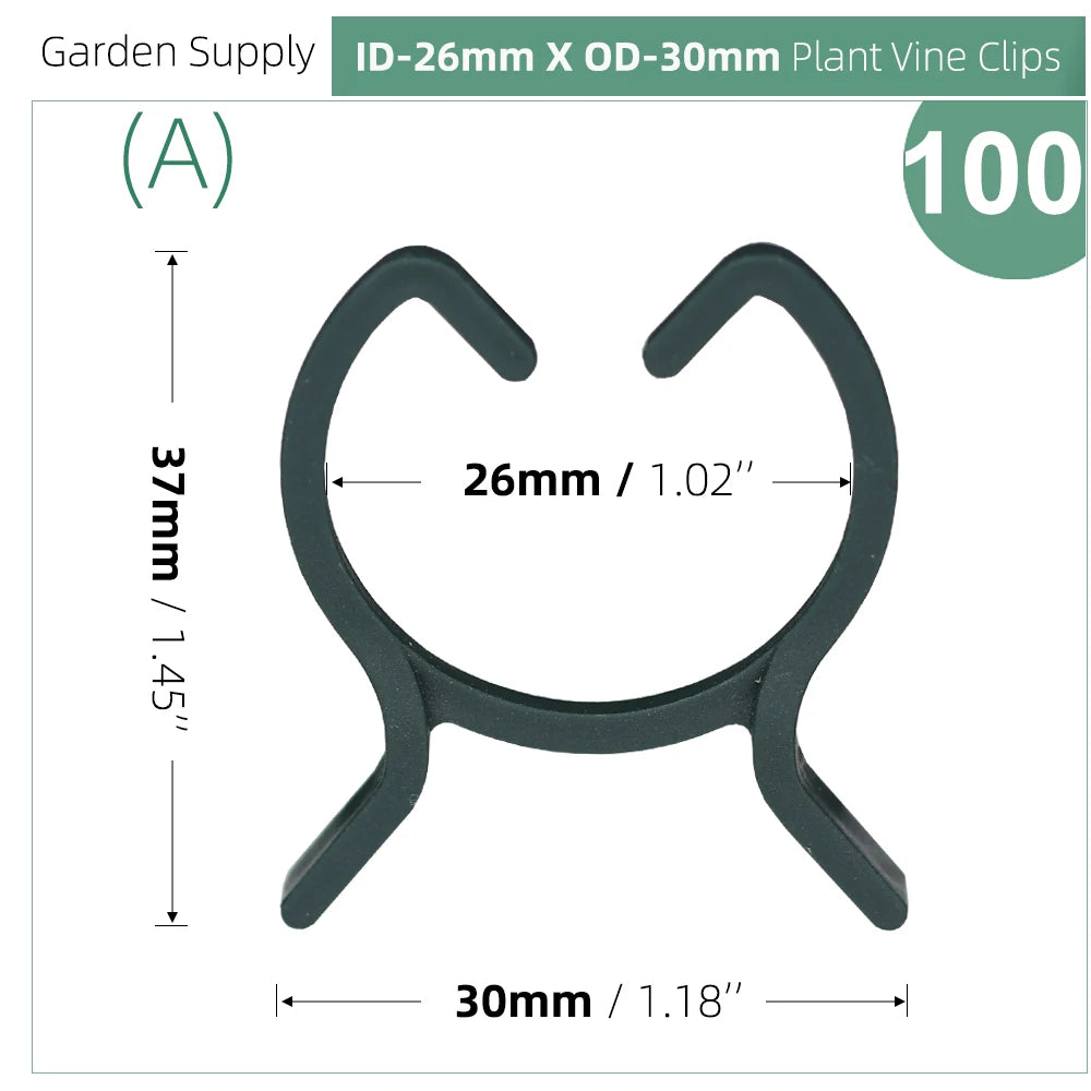 100 pinzas para plantas de jardín, 2 tamaños, pinzas de soporte para plantar, ideales para flores, enredaderas y vegetales, abrazadera de palanca con bucle para sujetar tallos.