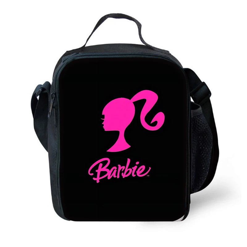 Cartoon Dolls 3 pcs set Child School Backpack with Lunch Bags Pencil Bags B-Barbies School Bags for Boys Girls Best Gift