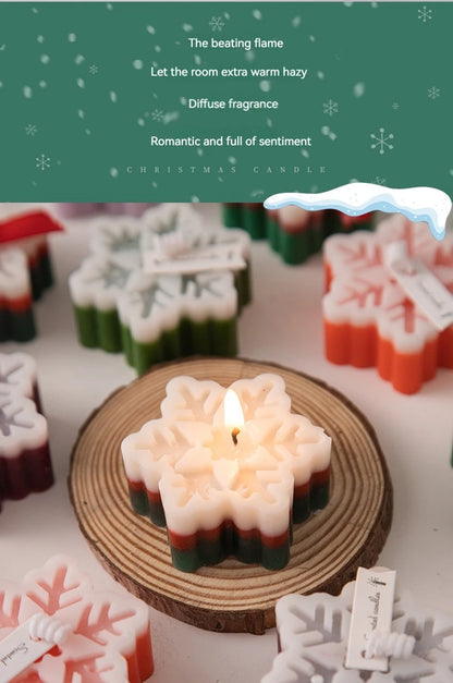 New Christmas Snowflake Aromatherapy Candle Hand-Made Romantic Atmosphere Creative Home Desktop Decorations With Gifts Ornaments