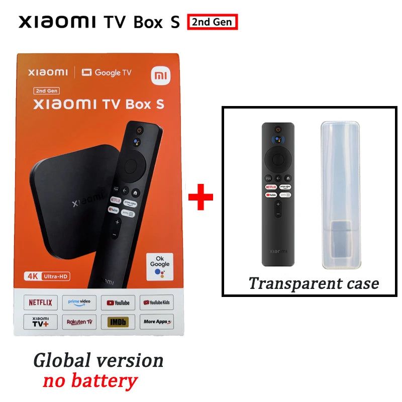 Original Global Version Xiaomi TV Box S 2nd Gen 4K Ultra HD 2G 8G WiFi BT5.2 Google TV Cast Netflix Smart TV Box Media Player