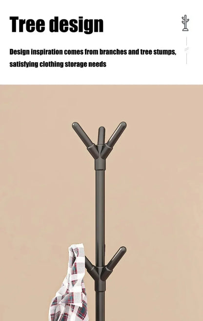 2025 New Standing Coat Rack Hook Household Clothes Hanger Floor Standing Bedroom Clothing Storage Rack Save Space Clothing Racks