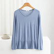 Modal Bottoming Tshirt Long sleeves thin Mask T-shirts Solid color V-Neck Base Tee Tops Plus size loose undershirt all match