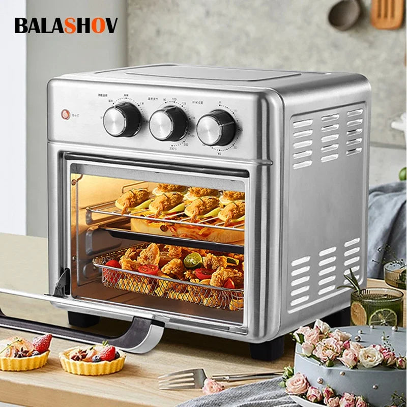 Smart Air Fryer Oven, 26L/13L Large Capacity Electric Air Fryer, Visible Window, Household Kitchen Deep Fryer without Oil, EU 220V