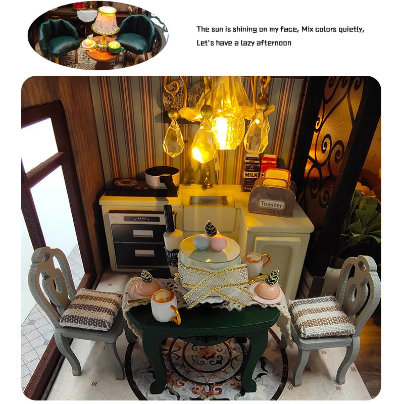 Doll House Handmade 3D Puzzle Making Building Model Kit Production And Assembly Room Toys Wooden Crafts DollHouse Birthday Gifts