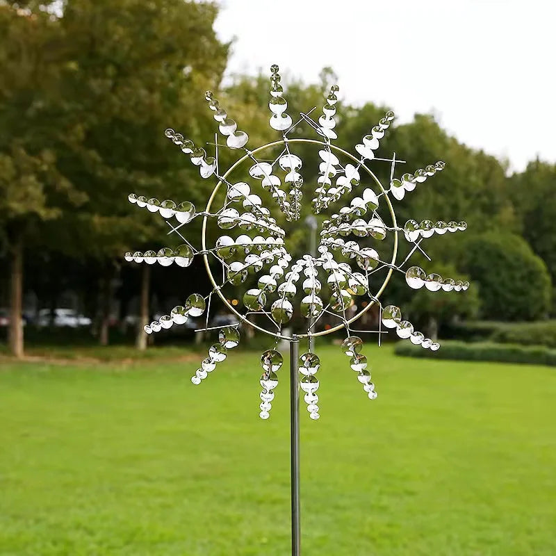 Magical Kinetic Metal Windmill Spinner Unique Wind Powered Catchers Creative Patio Garden Lawn Outdoor Courtyard Decoration