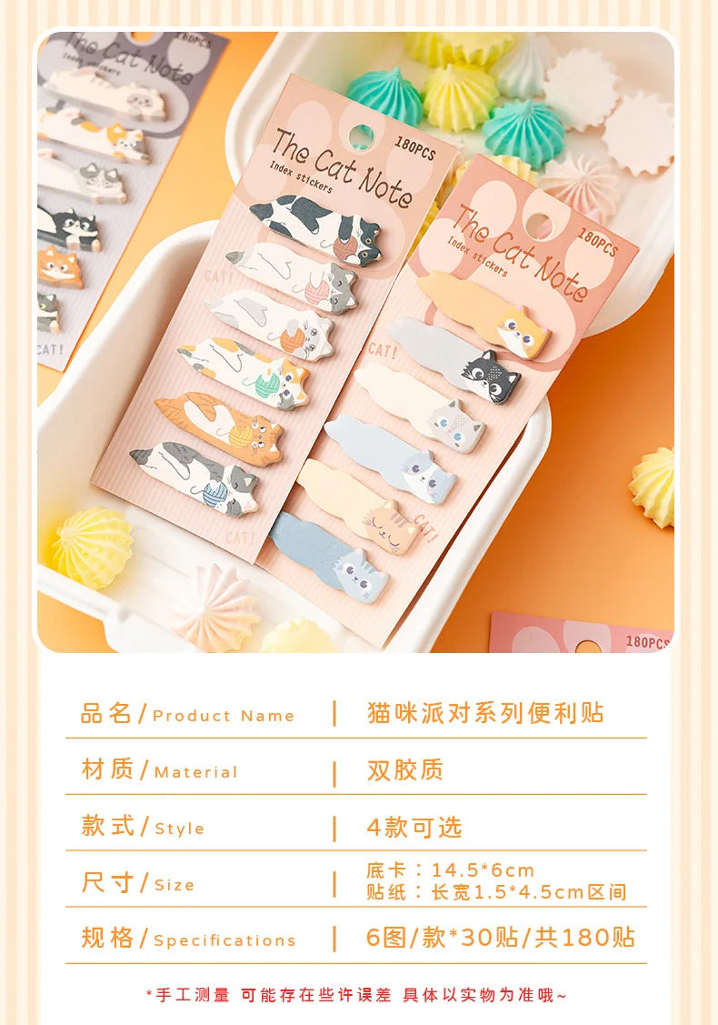 1 Set Stationery DIY Leisure Cat Series Cute Paper Memo Pad Sticker Post Sticky Notes Notepad School Office Supplies