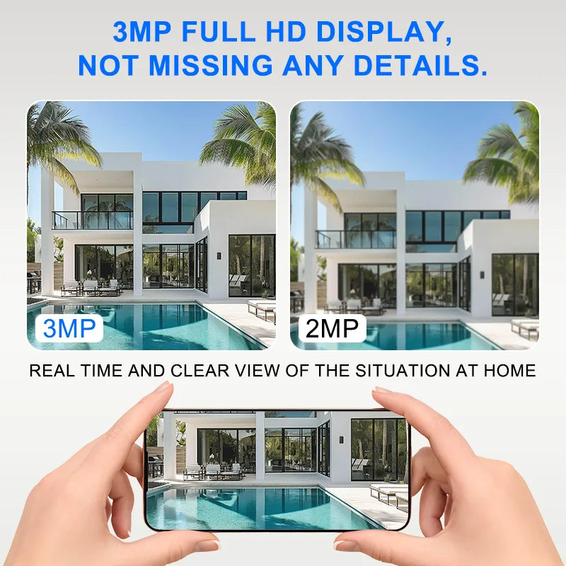 3MP 1080P HD Wireless Security Camera Indoor Outdoor Smart Surveillance Camera with Night Vision Baby Monitor CCTV Camera
