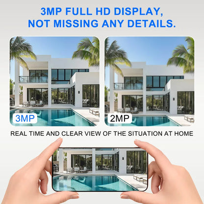 3MP 1080P HD Wireless Security Camera Indoor Outdoor Smart Surveillance Camera with Night Vision Baby Monitor CCTV Camera