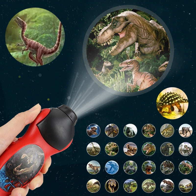 Proyector de tiburón y dinosaurio, juguete de aprendizaje nocturno para estudio nocturno, linterna para dormir, juguetes educativos para edades tempranas, linterna, Juguetes Divertidos
