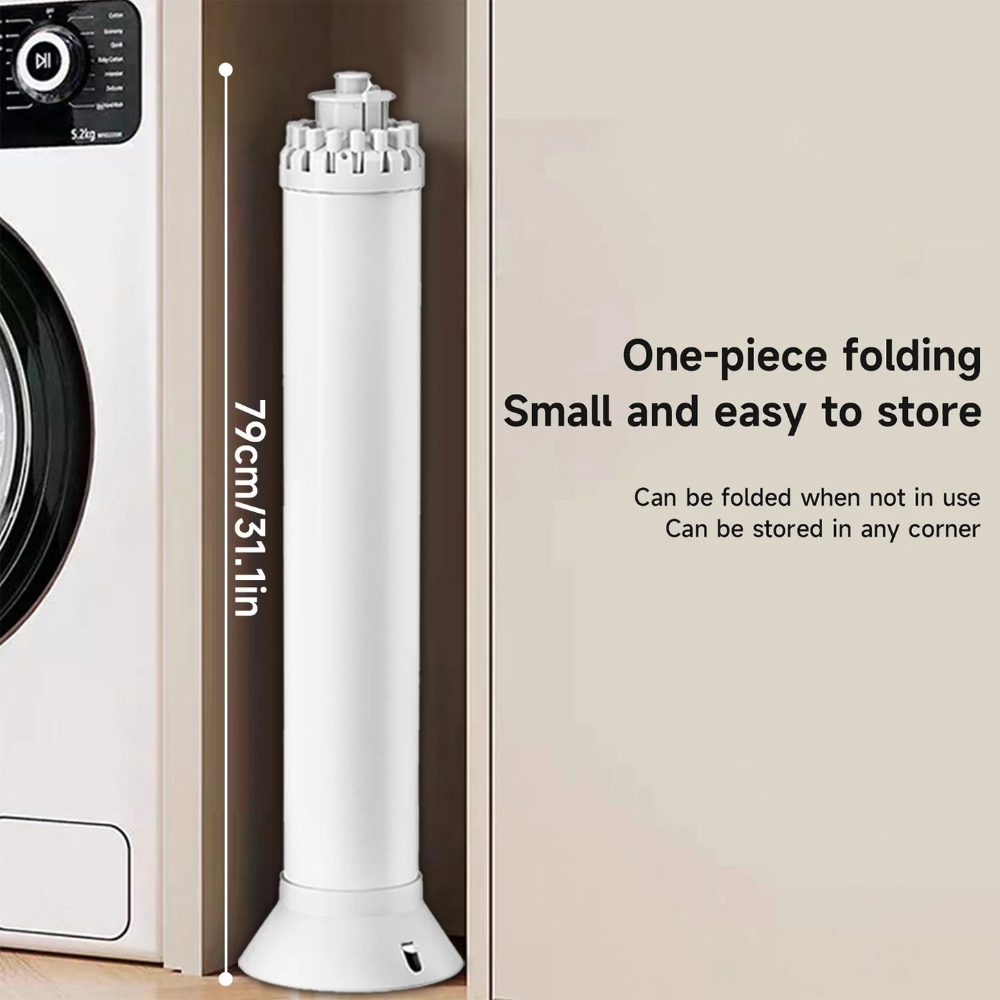 1/2 Layer Foldable Cylinder Drying Rack with Wheels Octopus Retractable clothes Drying Rack with 16 Clothes Drying Rod and Clips