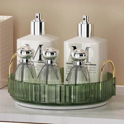 Rotating Makeup Organizer for Vanity 3 Tier Skincare Organizers Large Storage Bathroom Countertop Clear Cosmetic Holder Dresser