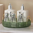 Organizador de maquillaje giratorio para tocador, organizador de 3 niveles para el cuidado de la piel, gran espacio de almacenamiento para encimera de baño, soporte transparente para cosméticos, tocador