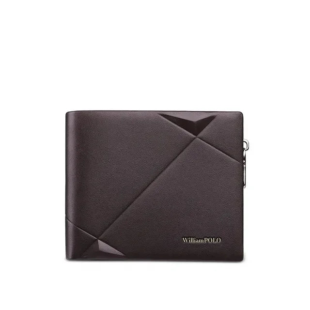 Men's Slim Wallet Genuine Leather Mini Purse Casual Design Bifold Wallet Brand Short Slim Wallet WILLIAMPOLO Luxury brand