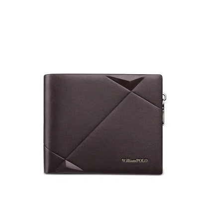 Men's Slim Wallet Genuine Leather Mini Purse Casual Design Bifold Wallet Brand Short Slim Wallet WILLIAMPOLO Luxury brand
