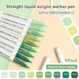9pcs/Box MIX Color Acrylic Markers Set Kids Gift Art Rock Painting Pens Graffiti For Stone Glass Book Shoes DIY Craft Supplies