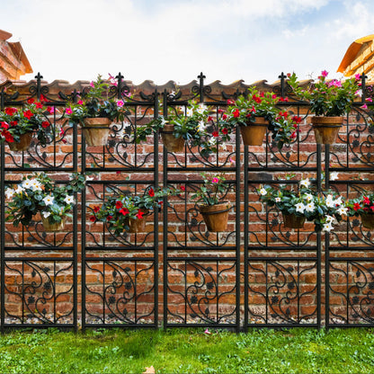 Metal Garden Trellis Tall Plant Climbing Fence for Vegetables Grapes and Flowers